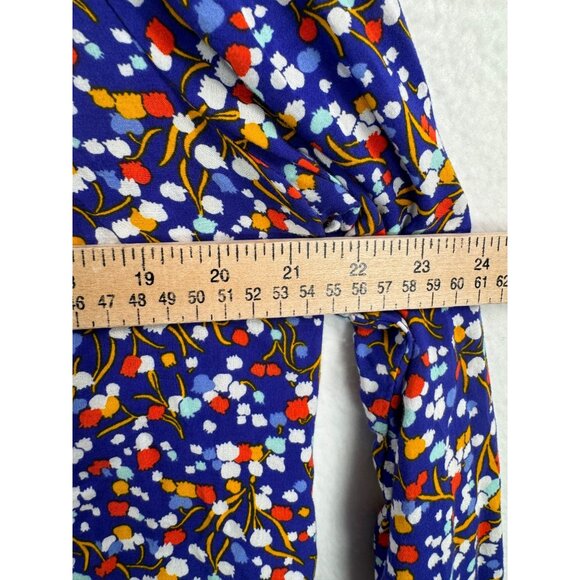 Anthropologie Conversations floral blouse colorful retro sz 12 - Picture 5 of 9